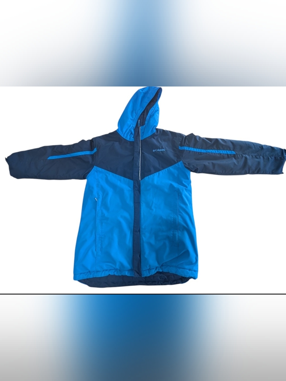 Columbia Omni Tech Winter Jacket Insulated Waterproof Kids Boys Large L Blu - Picture 3 of 8